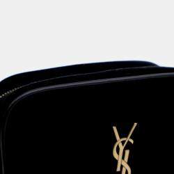 Pre Owned Saint Laurent Lou Mini Black Velvet Camera Belt Bag