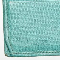 Pre Owned Saint Laurent Green Leather Y-Ligne Flap Wallet