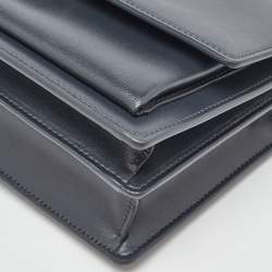 Pre Owned Saint Laurent Dark Grey Leather Medium Sunset Shoulder Bag