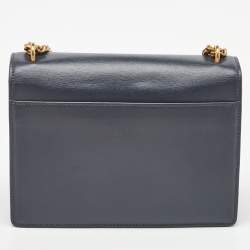 Pre Owned Saint Laurent Dark Grey Leather Medium Sunset Shoulder Bag