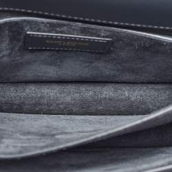 Pre Owned Saint Laurent Dark Grey Leather Medium Sunset Shoulder Bag