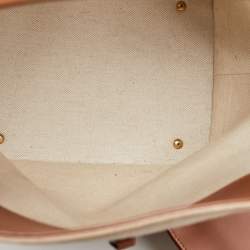 Pre Owned Saint Laurent Beige/Brown Canvas and Leather Le 37 Bucket Bag