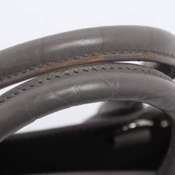 Pre Owned Saint Laurent Grey Croc Embossed Leather Nano Classic Sac De Jour Tote