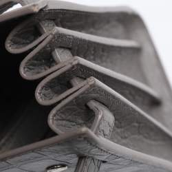 Pre Owned Saint Laurent Grey Croc Embossed Leather Nano Classic Sac De Jour Tote