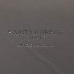 Pre Owned Saint Laurent Grey Croc Embossed Leather Nano Classic Sac De Jour Tote