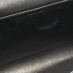 Pre Owned Saint Laurent Black Leather Uptown Wallet On Chain