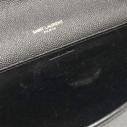 Pre Owned Saint Laurent Black Leather Uptown Wallet On Chain