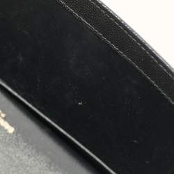 Pre Owned Saint Laurent Black Leather Uptown Wallet On Chain