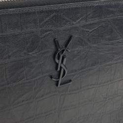 Pre Owned Saint Laurent Paris Black Leather Clutch
