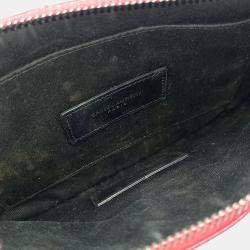 Pre Owned Saint Laurent Paris Red Leather Niki Ville Pouch