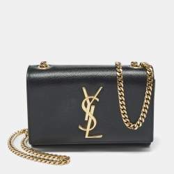 Pre Owned Saint Laurent Black Leather Small Kate Shoulder Bag