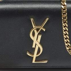Pre Owned Saint Laurent Black Leather Small Kate Shoulder Bag