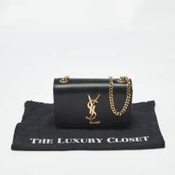 Pre Owned Saint Laurent Black Leather Small Kate Shoulder Bag