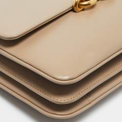 Pre Owned Saint Laurent Beige Leather Le Maillon Shoulder Bag