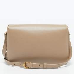 Pre Owned Saint Laurent Beige Leather Le Maillon Shoulder Bag