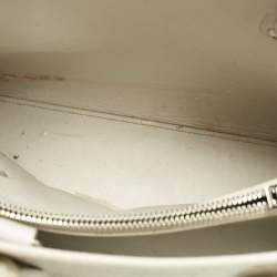 Pre Owned Saint Laurent Off White Croc Embossed Leather Baby Classic Sac De Jour Tote