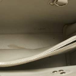 Pre Owned Saint Laurent Off White Croc Embossed Leather Baby Classic Sac De Jour Tote