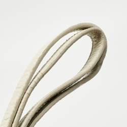 Pre Owned Saint Laurent Off White Croc Embossed Leather Baby Classic Sac De Jour Tote