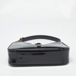 Pre Owned Saint Laurent Black Patent Leather LE 5 À 7 Shoulder Bag