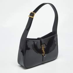 Pre Owned Saint Laurent Black Patent Leather LE 5 À 7 Shoulder Bag