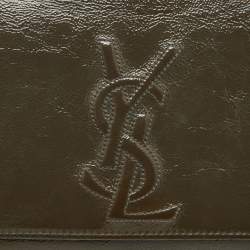 Pre Owned Yves Saint Laurent Grey Patent Leather Belle De Jour Flap Clutch