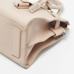 Pre Owned Saint Laurent Light Pink Leather Baby Sac De Jour Souple Tote