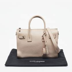 Pre Owned Saint Laurent Light Pink Leather Baby Sac De Jour Souple Tote