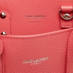 Pre Owned Saint Laurent Pink Leather Nano Classic Sac De Jour Tote