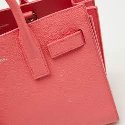 Pre Owned Saint Laurent Pink Leather Nano Classic Sac De Jour Tote