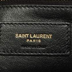 Pre Owned Saint Laurent Dark Green Quilted Leather Puffer Sade Envelope Clutch