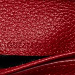 Pre Owned Saint Laurent Red Leather Compact Wallet