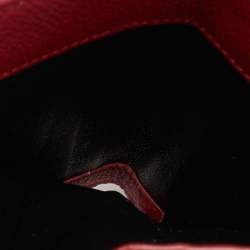 Pre Owned Saint Laurent Red Leather Compact Wallet