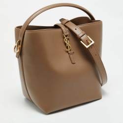 Pre Owned Saint Laurent Brown Leather Le 37 Bucket Bag