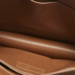 Pre Owned Saint Laurent Brown Leather Le Carre Shoulder Bag