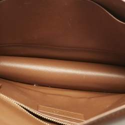 Pre Owned Saint Laurent Brown Leather Le Carre Shoulder Bag