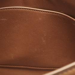 Pre Owned Saint Laurent Brown Leather Le Carre Shoulder Bag