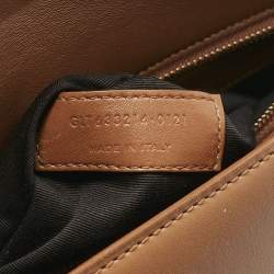 Pre Owned Saint Laurent Brown Leather Le Carre Shoulder Bag