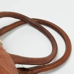 Pre Owned Yves Saint Laurent Brown Pebbled Leather Easy Y Satchel