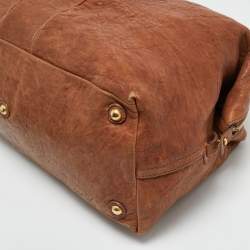 Pre Owned Yves Saint Laurent Brown Pebbled Leather Easy Y Satchel