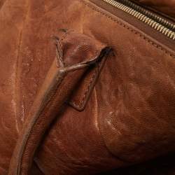 Pre Owned Yves Saint Laurent Brown Pebbled Leather Easy Y Satchel