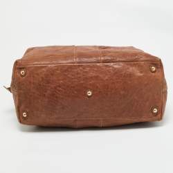 Pre Owned Yves Saint Laurent Brown Pebbled Leather Easy Y Satchel