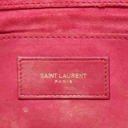 Pre Owned Saint Laurent Fuchsia Leather Ligne Y Clutch