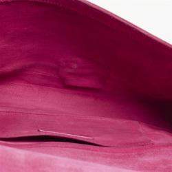 Pre Owned Saint Laurent Fuchsia Leather Ligne Y Clutch