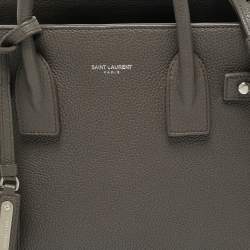 Pre Owned Saint Laurent Grey Leather Baby Classic Sac De Jour Tote