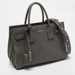 Pre Owned Saint Laurent Grey Leather Baby Classic Sac De Jour Tote