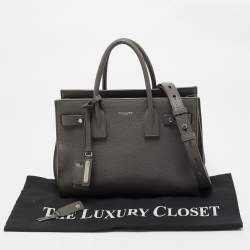 Pre Owned Saint Laurent Grey Leather Baby Classic Sac De Jour Tote