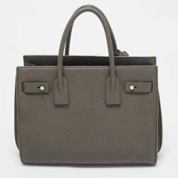 Pre Owned Saint Laurent Grey Leather Baby Classic Sac De Jour Tote