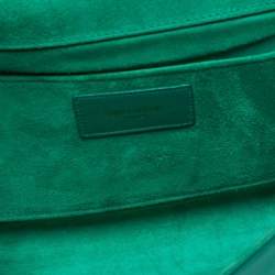 Pre Owned Saint Laurent Green Leather Y-Ligne Clutch