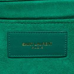 Pre Owned Saint Laurent Green Leather Y-Ligne Clutch