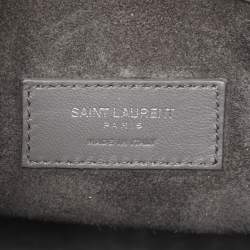 Pre Owned Saint Laurent Grey Croc Embossed Leather Baby Classic Sac De Jour Tote